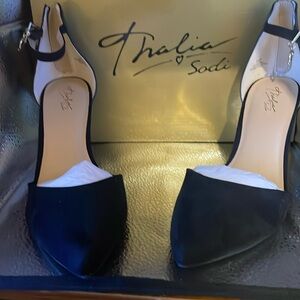 Black Suede-Snakeskin 3-Inch Heels